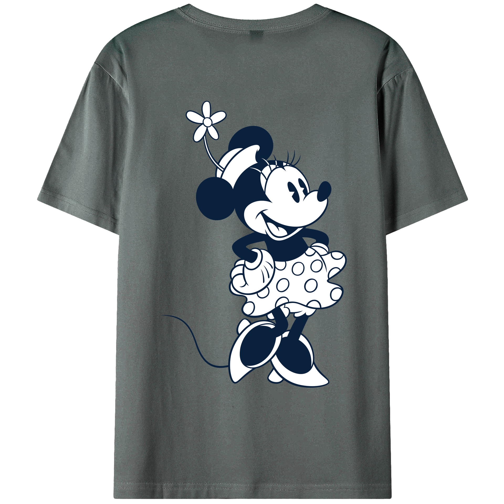 ミッキーマウス Mickey Mouse 綿100％ メンズ半袖Tシャツ（バックプリント） 通気性
